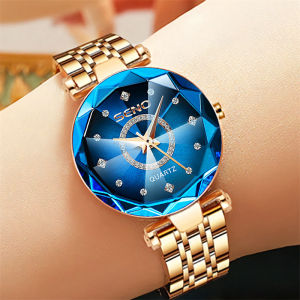 Seno Ocean Star Steel Band Womens Watch Fashion Crystal Ladies Quartz Wristwatch