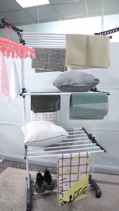 RAK JEMURAN BAJU LIPAT BESAR 4 SUSUN / RAK JEMURAN HANDUK MENARA STAINLESS / GANTUNGAN BAJU CELANA LIPAT / STANDING HANGER / RAK PENGERING PAKAIAN - JEMURAN SHENARCORNER168