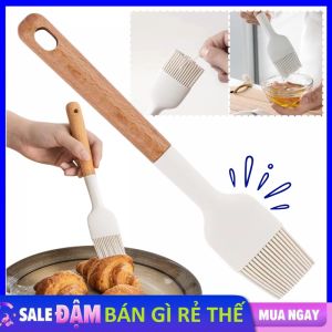 Cọ Quét Dầu Nướng Bánh Silicon Cán Gỗ - Chổi Quét Dầu Ăn  Phết Bơ Dầu Gia Vị Chuyên Dụng Cho Nhà Bếp / Chổi Phết Bơ  Cọ Phết Dầu Silicon