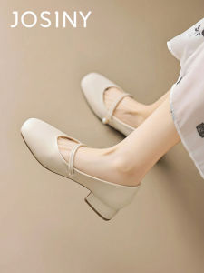 Josiny | Chinese Style Flag Dress White Mary Jane Single Shoes