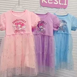 2-12 ปี วันแม่ กระโปรงสีฟ้า กระโปรงเจ้าหญิงน่ารัก ชุดเด็กผู้หญิง ชุดเดรสเด็ก สไตล์เกาหลี น่ารัก สำหรับเด็ก