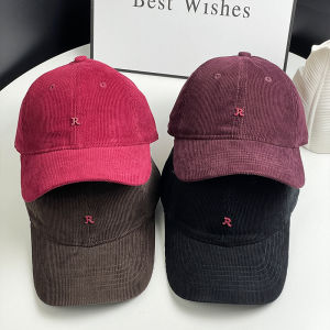 หมวกเบสบอลผ้าคอร์ดูรอยคุณภาพสูงสำหรับฤดูใบไม้ร่วงและฤดูหนาว หมวกทรงปากเป็ดสำหรับผู้ชายและผู้หญิง หมวกทรงปากเป็ดแบบลำลอง