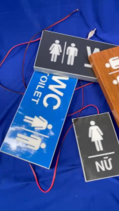 Bảng chỉ dẫn WC toilet Bảng NHÀ VỆ SINH có đèn Led phát sáng nguồn 12v 220v tuỳ chon