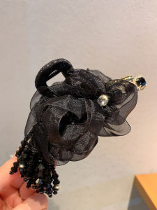 French Luxurious Floral Crystal Mesh Hair Claw Half up Shark Bite Hair Clip Elegant Sensation New Style Hair Accessories