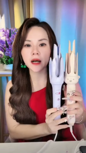 Máy Uốn Tóc Xoăn Tự Động Hình Gấu Cute Có Tín Hiệu Báo Trục Uốn 28mm với 5 cổng ion âm Máy Uốn Xoăn Tạo Kiểu Tiện Lợi