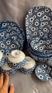 BỘ HOA MAI Chén tô dĩa lẻ món- bộ bàn ăn (chén ăn cơm tô 3 size dĩa 5 size chén chấm tương)