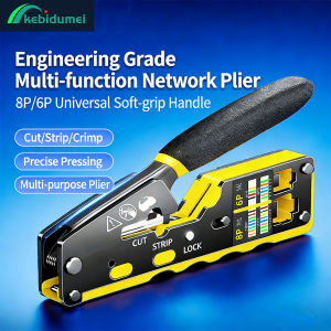 Kebidumei | Kebidumei RJ45 Crimp Plier Pass Through Ethernet Modular Plug Crimping Tool for Cat6 Cat5/5e RJ45 Connectors 8P6P RJ11 Connector