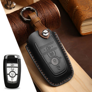 Full Coverage Car Key Bag Suitable for Ford Mondeo Lincoln Aviator Navigators Pilot Cowhide Leather Key Holder European Style