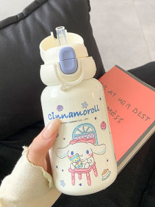 Cốc Giữ Nhiệt Hình Chú Chó GINGER Cute Portabello Nhỏ Gọn Dành Cho Học Sinh Cốc Đựng Nước Có Van Chui Bằng Thép Không Gỉ