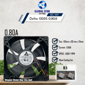 Original DELTA 12025 0.8A DC 12V 3500rpm Ball Bearing Silent Cooling Fan [NEW]