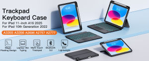 Backlight Touchpad Keyboard Case for iPad 11th Generation A16 2025 /iPad 10th Gen 2022Magnetic Portrait Kickstand Smart Soft Case with Pencil Holder Trackpad Bluetooth Keyboard for iPad Pro 11 2024 2022Air 11 2025 2024Air 543iPad 9th 8th 7th Gen 10.2