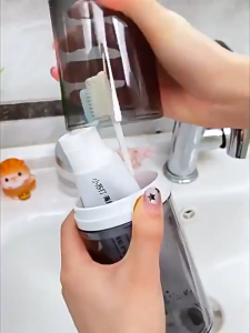 Hộp Đựng Bàn Chải ĐiệnKem Đánh Răng Kết Hợp Cốc Đánh Răng Bằng Nhựa Trong Suốt Cao Cấp Đi Du Lịch