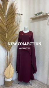 Nura Dress: Baju Gamis Brokat Kondangan Press Body Ceruty Babydol Wanita Dewasa Terbaru 2024 Mewah