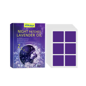 South Moon Night Patches Lavender Oil Sleep Patch Anxiety Essential Oil Relieve Headache Stress Plaster Improve Insomnia Sleep Quality Body Relax Sticker Home Fragrance Essential Oil Patch (60pcs)