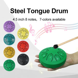 4.5 Inch Steel Tongue Drum 8 Notes Handpan Meditation Yoga Chakra Healing Rain Chime Sound for Camping Music Education