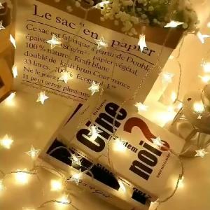 Battery Power Festoon Star Fairy String Lights Wedding Room Decor Outdoor Party Garland Lamp Valentines Day Ramadan Decorations