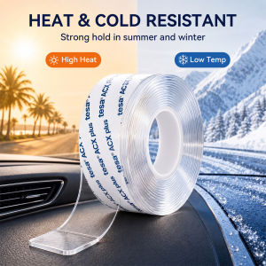 Tesa | Tesa 7055 ACXplus Clear Double Sided Tape High Bond UV Heat Resistant for Glass Acrylic Sign Industrial Mount Fixing