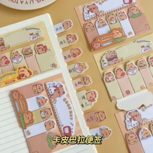 Capybara Sticky Notes Cute Portable Stationery School Index Tabs Memo Label