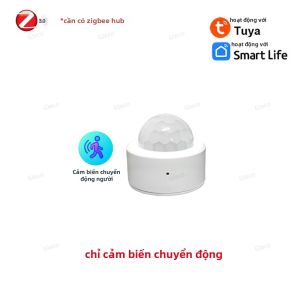 Cảm Biến Phát Hiện Chuyển Động/tồn Tại Tĩnh Lặng Bằng Radar Sóng Milimet 24G Zigbee Tích Hợp Phát Hiện Nhiệt Độ Độ Ẩm Và Độ Sáng Tương Thích Với TUYA 2MQTT