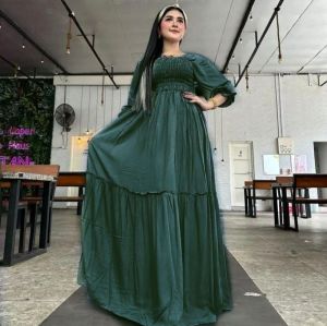 Longdress Smoke Korean Style Longsress Bahan Rayon Premium Adem Nyaman