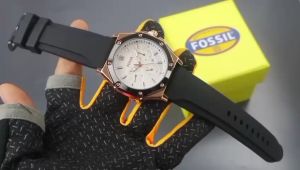 Box Exclusive Jam Tangan FOS Mur VA-769SAA / Jam Tangan Fashion Pria Tali Rubber Diameter 46cm