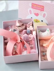 SG RumahHome® 18Pcs Kids Hair Accessories Set - Cute Bow Clips Elastic Bands With Gift Box for Baby Toddler Girls Birthday Party