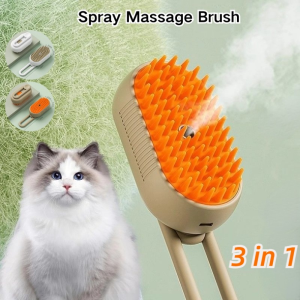  Pet Cat Brush 3 in 1 Electric Anti-splashing with Steam Spray Dog Hair Removal Combs Pet Grooming Comb
