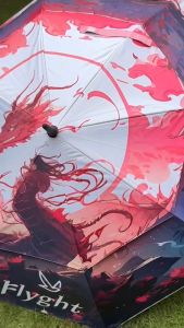 ร่มกอล์ฟ Kami Dragon UV Protection Flyght Golf Umbrella Auto Open Vented Double Canopy Reflection Strip 53 inches Diameter