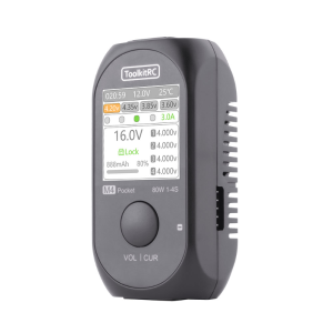 ToolKitRc | ToolkitRC M4Pocket 1-4S Lipo LiHV LiFe Lion Battery Charger 80W 5A Smart Balance Charger Input USB-C XT30 XT60 Output