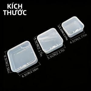 3 Hộp Đựng Dụng Cụ Câu Cá Hình Vuông Trong Suốt Polymer Chỉ Số Khúc Xạ Cao Để Lưu Trữ Mồi Móc Mồi - Hộp Sắp Xếp Di Động