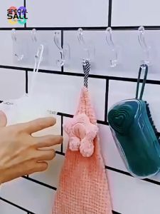 Wall Mounted Transparent Invisible Self-adhesive Practical Hook Seamless Self-adhesive Hook Kitchen and Bathroom Storage Container