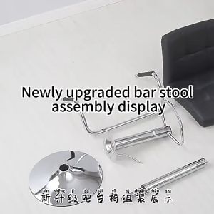 New Modern Adjustable Swivel Bar Stool Set of 3 with Stainless Steel Base and Faux Leather Upholstery for Kitchen Island and Home Bar