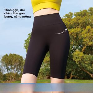 MiiOW | Quần Capri tập yoga nữ cạp cao mùa hè mỏng mới 2025 Quần short cá mập chạy bộ đạp xe bằng nylon co giãn
