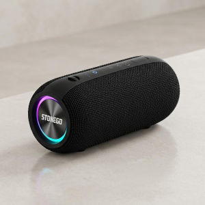 Urban Punk Style Transparent Wireless Bluetooth Speakers Portable Dual Bass Stereo TWS LED Diaphragm Sound System for Home Audio