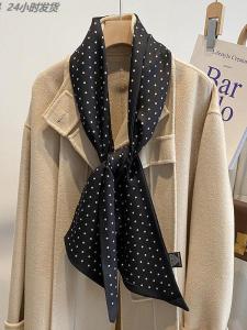 Khăn Choàng Lụa Lông Cừu in Họa Tiết Thời Trang Xuân Thu Đa Năng Bảo Vệ Cổ Màu Xanh Lá Cây Khăn Choàng Lụa Phong Cách Hàn Quốc