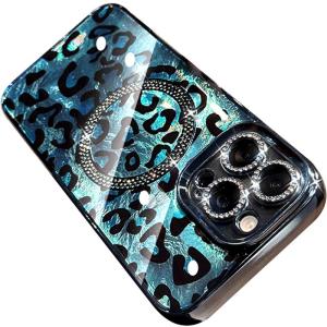 DAIMANG | High Aesthetic Magnetic Flashy Lens Leopard Print Case for iPhone 16promax 15 14 13p 12 11