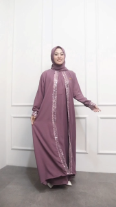 Abaya Mewah Bahan Cey Airflow Premium mix Payet Sequen Mutiara