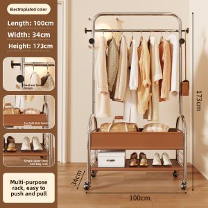 ZHUSHANXIA | Vintage Style Multi-functional Mobile Coat Rack