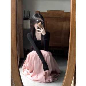 Váy Dài Nửa Thân Màu Hồng Cạp Cao Thiết Kế Kiểu Pháp Cho Nữ Váy Chữ a Dài Vừa Phải Váy Xếp Ly Cỡ Lớn Váy Dự Tiệc Mùa Hè