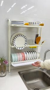 ​LivinEase No Drilling 3-Tier Wall-Mounted Dish Rack 60KG Heavy Duty Stainless Steel 304 Kitchen Organizer with Water Tray