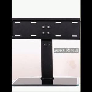 [SG Seller]Truslink TV Table Stand / TV Base / Table Top Stand / Tempered Glass Universal TV Stand - Table Top TV Stand for 26-32 Inch And 32-55 Inch LCD LED TVs - Height Adjustable TV Base Stand with Tempered Glass Base & Wire Management VESA-----DZ3255
