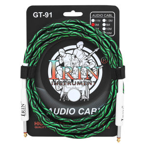 IRIN | IRIN GT-91 Guitar Connection Cable PVC Plastic+Metal Noise Reduction Braided Wiring Double Straight Head Connection Cable Parts