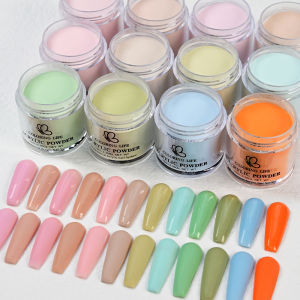 12Colors/Set Professional Nail Acrylic Powder 7g Nude Pink Green Blue Crystal Powder for Nails Extension Dipping Pigment Dust FA