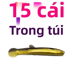 Topranc 15 Cái 70mm 2.2g Mồi Câu Cá Mềm Giả Cá Lóc Nhựa Bộ Mồi Câu Cá Cho Sông Hồ Biển Câu Cá