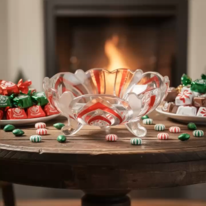 Tô Thuỷ Tinh Pha Lê Màu 3 Chân Đựng Hoa Quả / Thố Mứt Tết / Dĩa Đựng Hoạ Quả Thuỷ Tinh Màu 3 Chân Cao Cấp