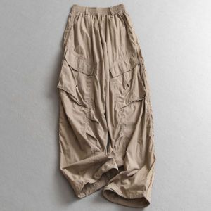 Lightweight Breathable Quick-Dry Loose Womens Outdoor Casual Pants Cargo Shorts High Waist Long Nylon Fiber X770