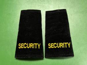 EPOLET/ PENGAWAL KESELAMATAN /TULISAN WARNA EMAS/SEPASANG/TULISAN SULAM