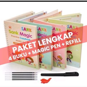 Buku panduan belajar menulis/ 4 Buku set magic practice book/ sank magic book 1 set 4 buku