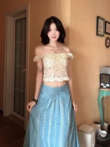 CHANGTONG | One-Shoulder Top and Skirt Set 26 Summer