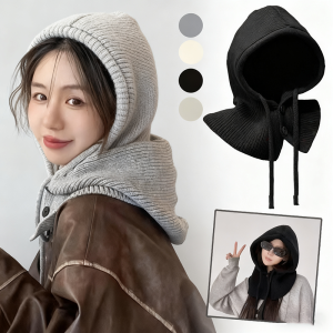 Áo Hoodie Len Dệt Kim Mùa Đông Dành Cho Nữ Có Dây Rút Và Thiết Kế Không Vành Có Thể Điều Chỉnh Mũ Đa Năng Thời Trang Ấm Áp Kiểu Hàn Quốc Dành Cho Trượt Tuyết